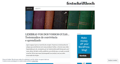 Desktop Screenshot of festschrifthoch.wordpress.com