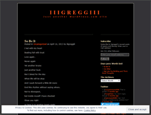 Tablet Screenshot of iiigreggiii.wordpress.com
