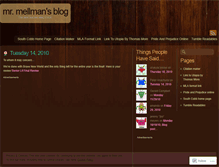 Tablet Screenshot of mellman.wordpress.com