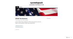 Desktop Screenshot of cycreekapush.wordpress.com