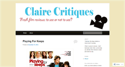 Desktop Screenshot of clairecritiques.wordpress.com