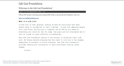 Desktop Screenshot of lifelistfoundation.wordpress.com