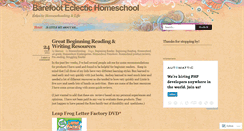 Desktop Screenshot of barefooteclectichomeschool.wordpress.com