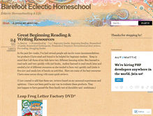 Tablet Screenshot of barefooteclectichomeschool.wordpress.com