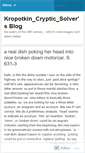 Mobile Screenshot of kropotkincryptics.wordpress.com