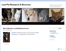Tablet Screenshot of lostpetresearch.wordpress.com