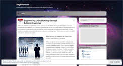 Desktop Screenshot of ingeniosum.wordpress.com