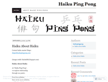 Tablet Screenshot of haikupingpong.wordpress.com