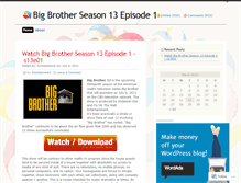 Tablet Screenshot of bigbrotherseason13episode1.wordpress.com