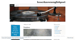 Desktop Screenshot of lesserknownenglishpoet.wordpress.com