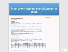 Tablet Screenshot of investmentcasting.wordpress.com