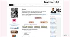 Desktop Screenshot of antecedents.wordpress.com