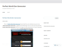 Tablet Screenshot of freeperfectworldzengenerator.wordpress.com