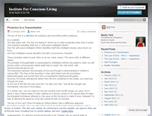 Tablet Screenshot of instituteforconsciousliving.wordpress.com