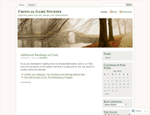 Tablet Screenshot of criticalgamestudies.wordpress.com