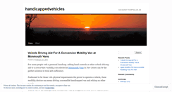 Desktop Screenshot of handicappedvehicles.wordpress.com