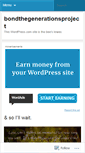 Mobile Screenshot of bondthegenerationsproject.wordpress.com