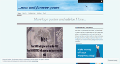 Desktop Screenshot of nowandforeveryours.wordpress.com