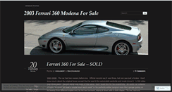 Desktop Screenshot of ferrari360forsale.wordpress.com