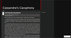Desktop Screenshot of cassandrascacophony.wordpress.com