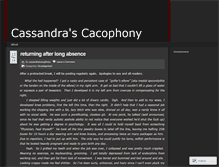 Tablet Screenshot of cassandrascacophony.wordpress.com