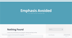 Desktop Screenshot of emphasisavoided.wordpress.com