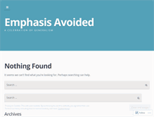 Tablet Screenshot of emphasisavoided.wordpress.com