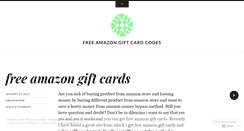 Desktop Screenshot of freeamazongiftcardcodes1.wordpress.com