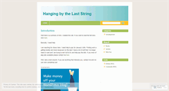 Desktop Screenshot of hangingbyastring.wordpress.com