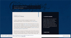 Desktop Screenshot of planetarywanderings.wordpress.com