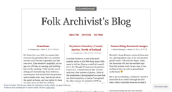 Desktop Screenshot of folkarchivist.wordpress.com