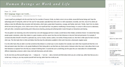 Desktop Screenshot of humanbeingsatworkandlife.wordpress.com