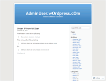 Tablet Screenshot of adminuser.wordpress.com