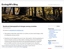 Tablet Screenshot of ecology90.wordpress.com