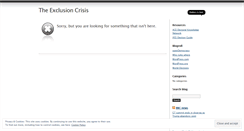 Desktop Screenshot of exclusioncrisis.wordpress.com