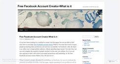 Desktop Screenshot of freefacebookaccount.wordpress.com