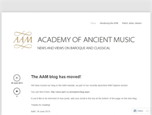 Tablet Screenshot of academyofancientmusic.wordpress.com