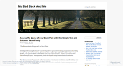 Desktop Screenshot of mybadbackandme.wordpress.com