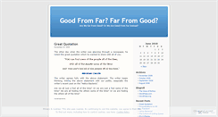 Desktop Screenshot of goodfromfar.wordpress.com