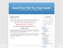 Tablet Screenshot of goodfromfar.wordpress.com