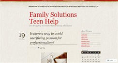 Desktop Screenshot of familysolutionsteenhelp.wordpress.com