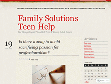 Tablet Screenshot of familysolutionsteenhelp.wordpress.com