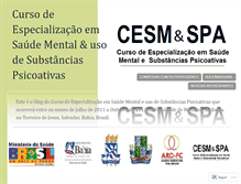 Tablet Screenshot of cursodeespecializacaoesaudemental.wordpress.com