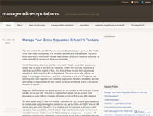 Tablet Screenshot of manageonlinereputations.wordpress.com