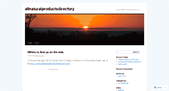 Desktop Screenshot of allnaturalproductsdirectory.wordpress.com