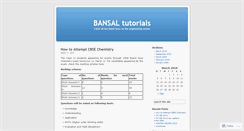 Desktop Screenshot of bansaltutorials.wordpress.com