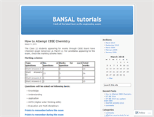 Tablet Screenshot of bansaltutorials.wordpress.com