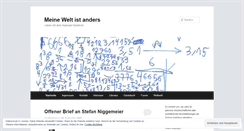 Desktop Screenshot of meineweltistanders.wordpress.com