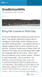 Mobile Screenshot of gradschoolwife.wordpress.com