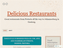 Tablet Screenshot of deliciousrestaurants.wordpress.com